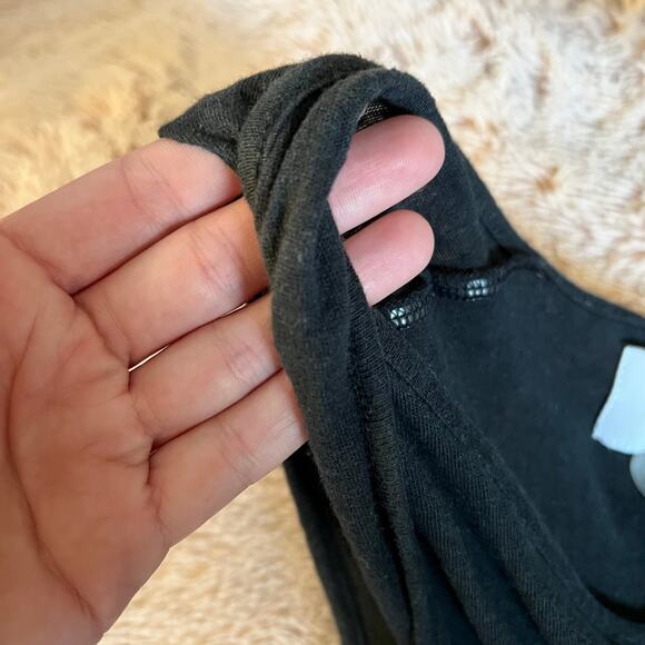 NWT Current/Elliot Black The Tied Up Muscle Linen Blend Tank Top Size 0 FLAW - Picture 11 of 14